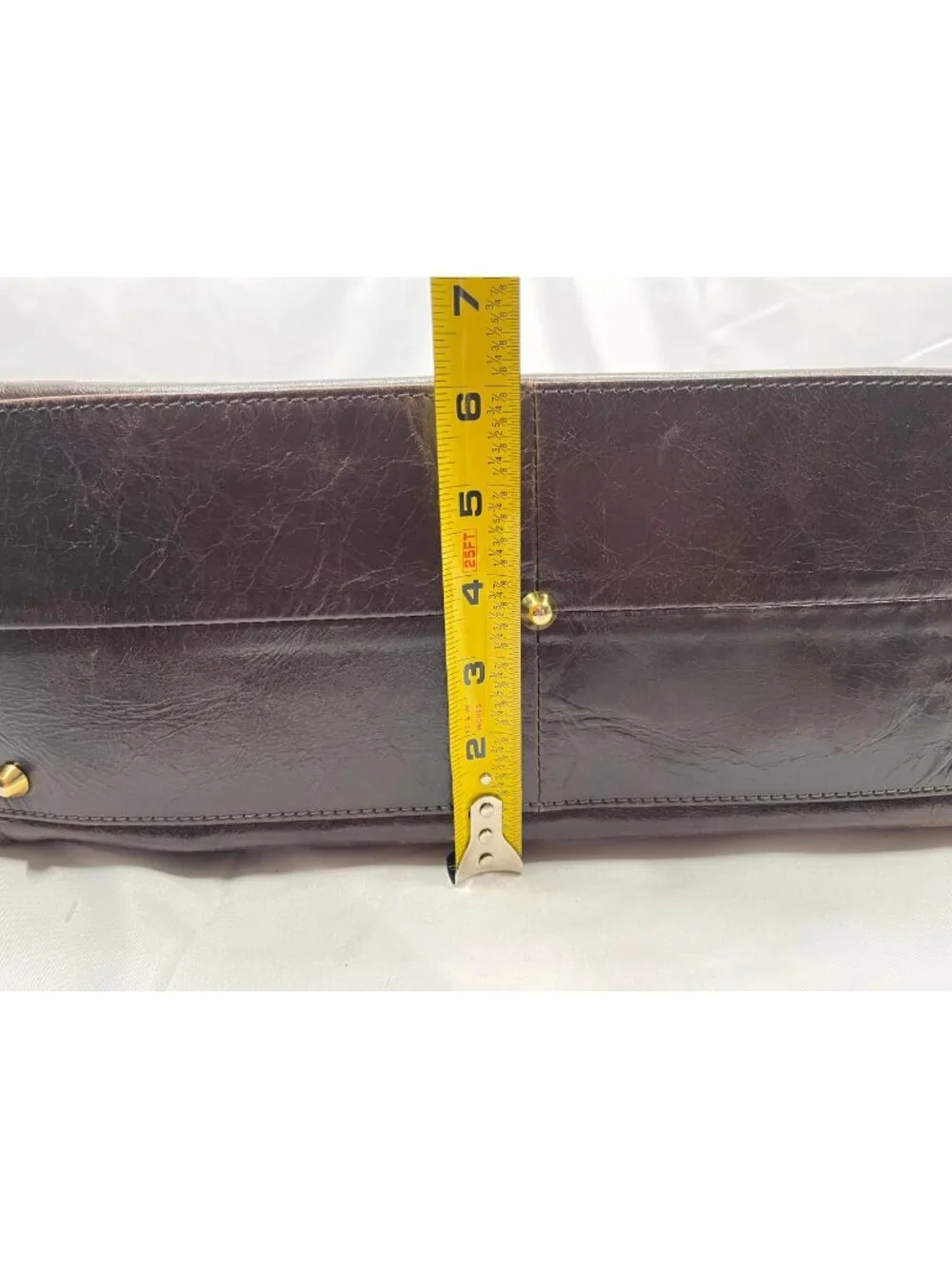 Jenrigo Italian Leather Brown Large Satchel Shoulder Bag Gold Hardware